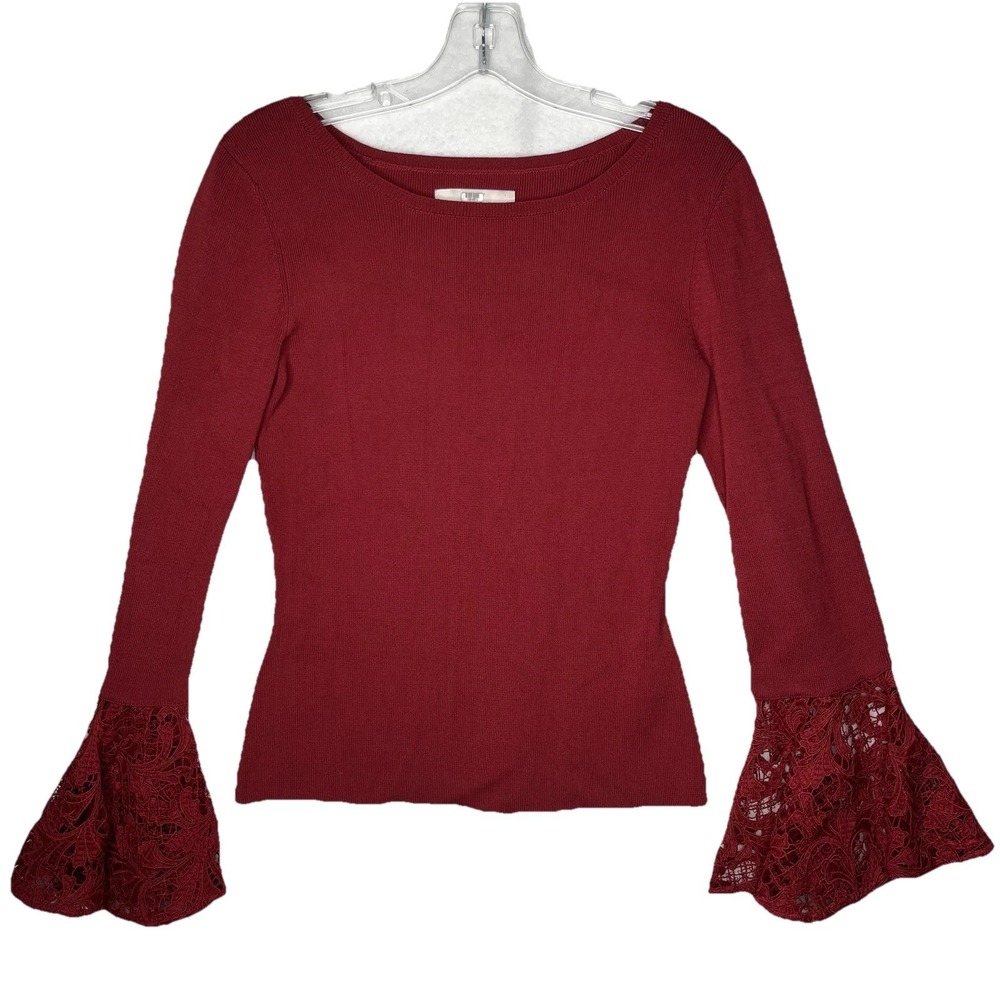 Sachin & Babi Lace‎ Bell Sleeve Top size M red long sleeve witchy whimsigoth